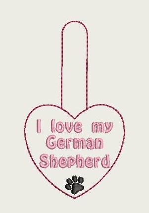 I Love My German Shepherd Key Fob 4X4 Db Fobs