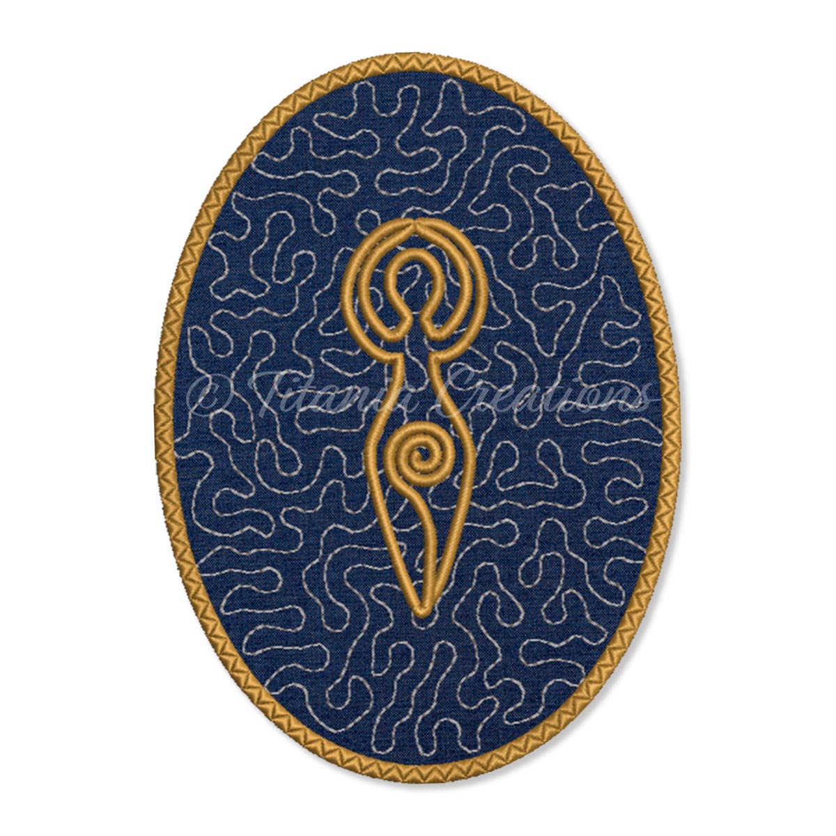 ITH Spiral Goddess Oval Coaster 5x7