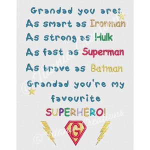 Grandad Superhero 5x7, 6x10