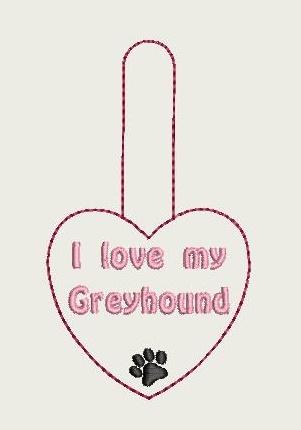 I Love My Greyhound Key Fob 4X4 Db Fobs