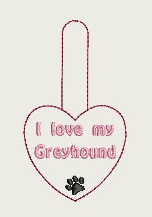I Love My Greyhound Key Fob 4X4 Db Fobs