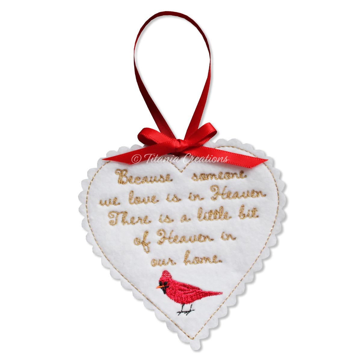 ITH Heaven In Our Home Cardinal Heart 4x4