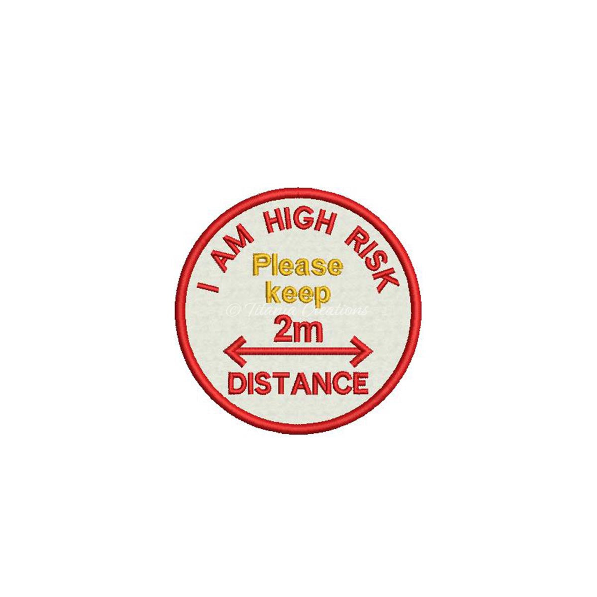 ITH High Risk Keep Your Distance Covid Badge 4x4