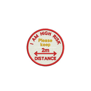ITH High Risk Keep Your Distance Covid Badge 4x4