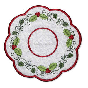 ITH Holly Ivy Candle Mat 5x5 6x6 7x7 8x8