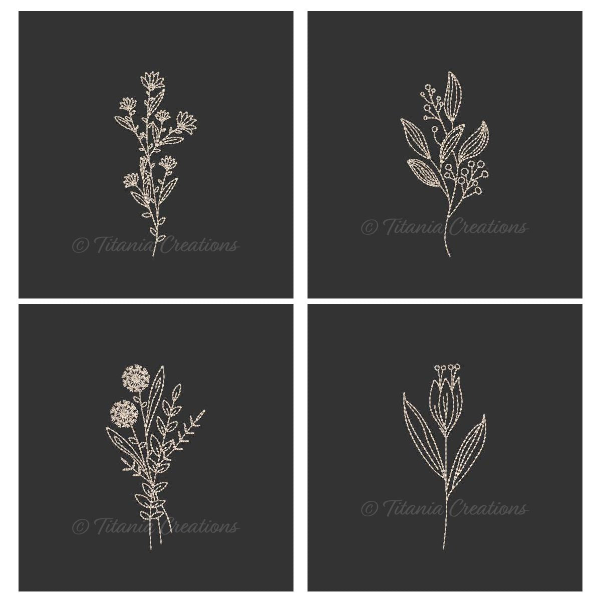 Linework Flower Set 4x4