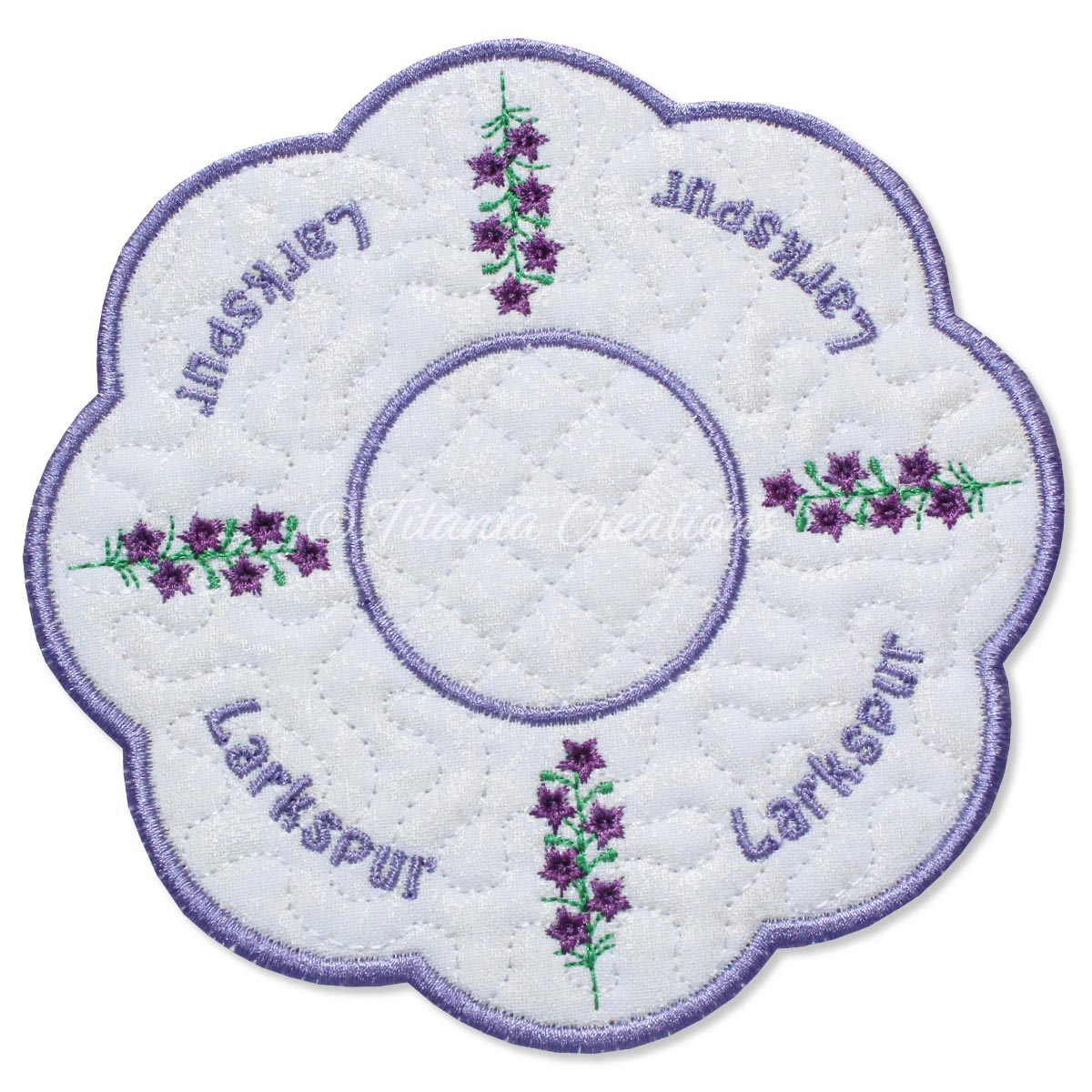 ITH Larkspur Flower for July Candle Mat 5x5 6x6 7x7 8x8