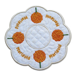 ITH Marigold Flower for October Candle Mat 5x5 6x6 7x7 8x8