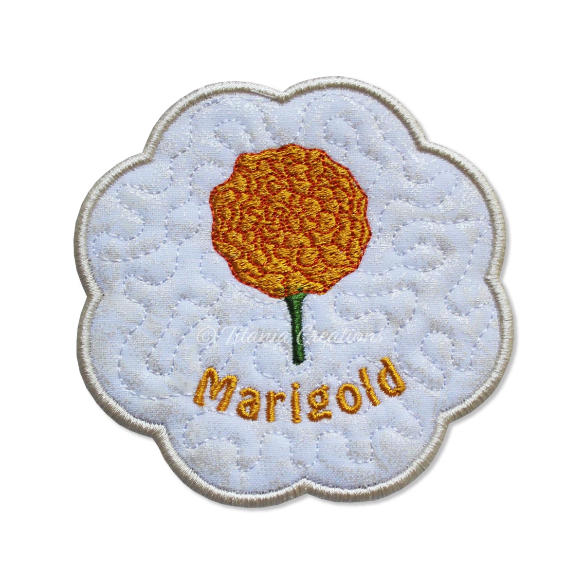 ITH Marigold Flower for October Mat 4x4