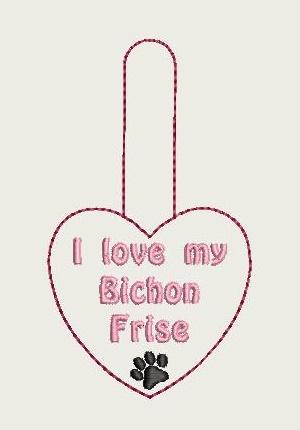 I Love My Bichon Frise Key Fob 4X4 Db Fobs