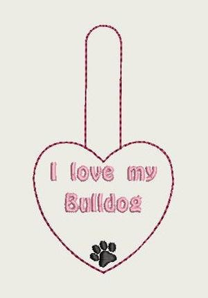 I Love My Bulldog Key Fob 4X4 Db Fobs