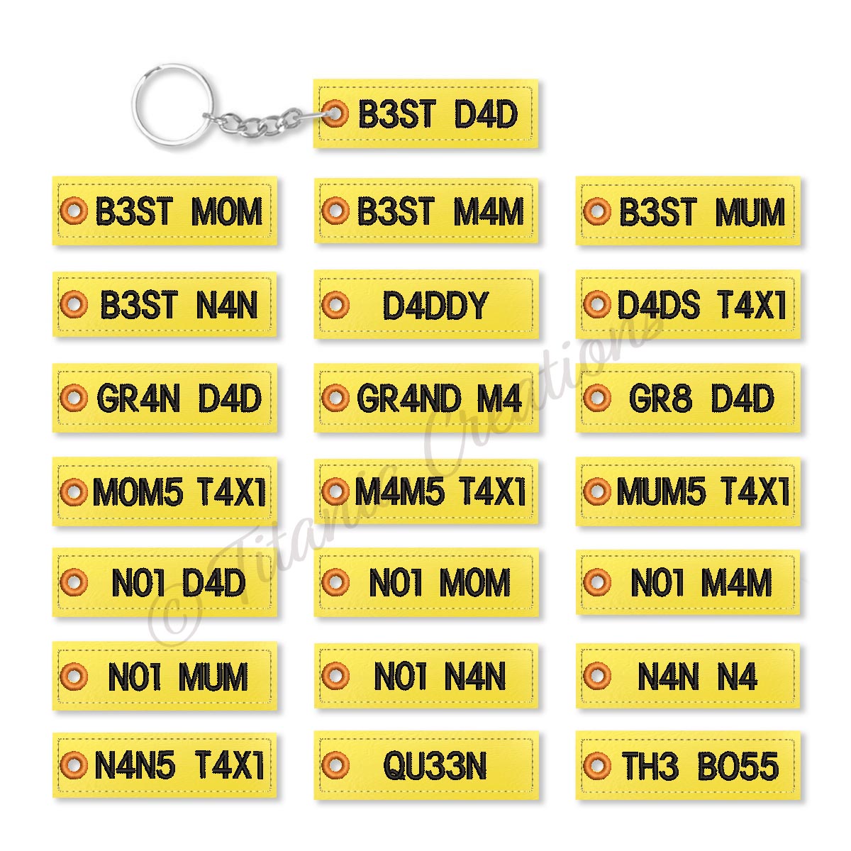 Number Plate Key Fobs 4x4 Set of 22