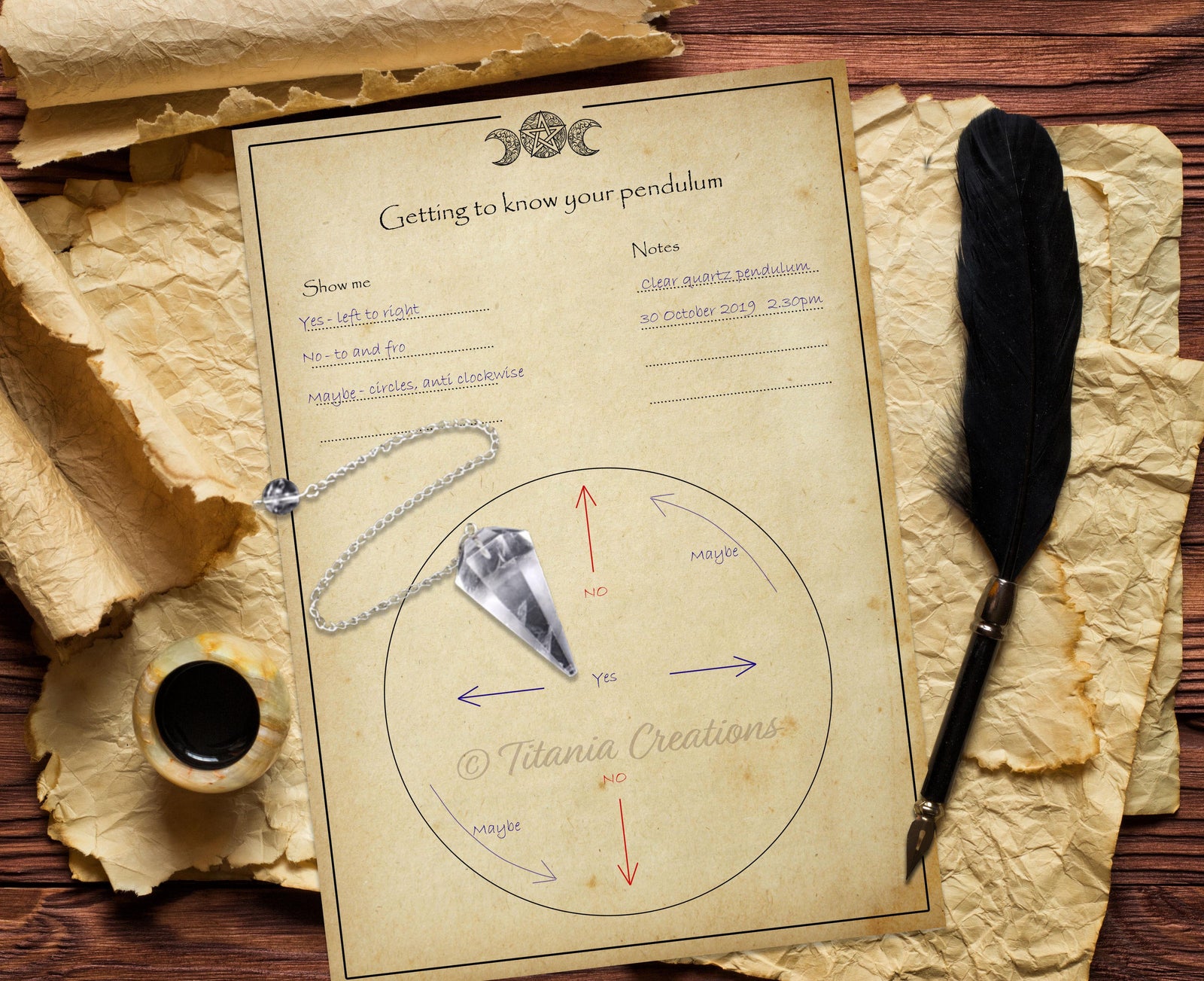 Pendulum Template Printable Pages