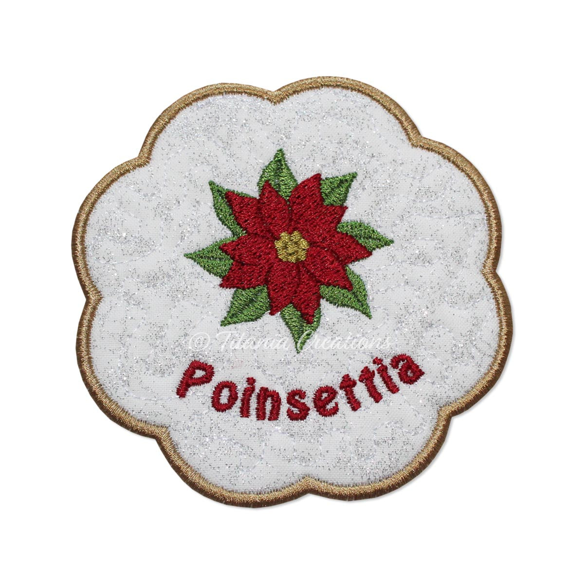 ITH Poinsettia Flower for December Mat 4x4