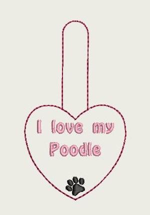 I Love My Poodle Key Fob 4X4 Db Fobs