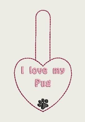 I Love My Pug Key Fob 4X4 Db Fobs