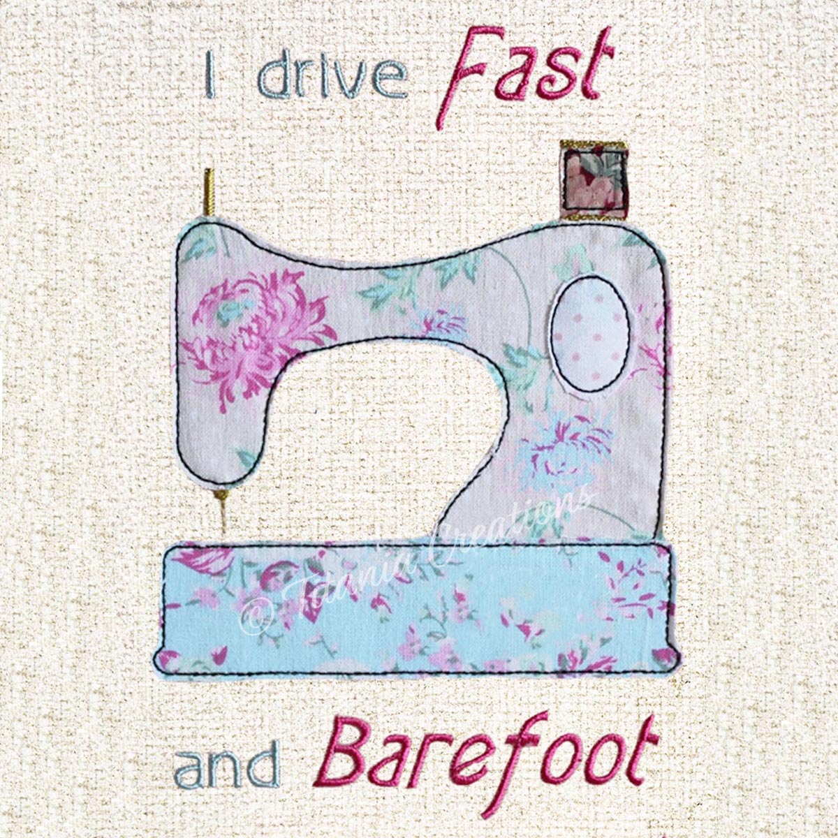 Raw Edge Applique Fast and Barefoot 5x7