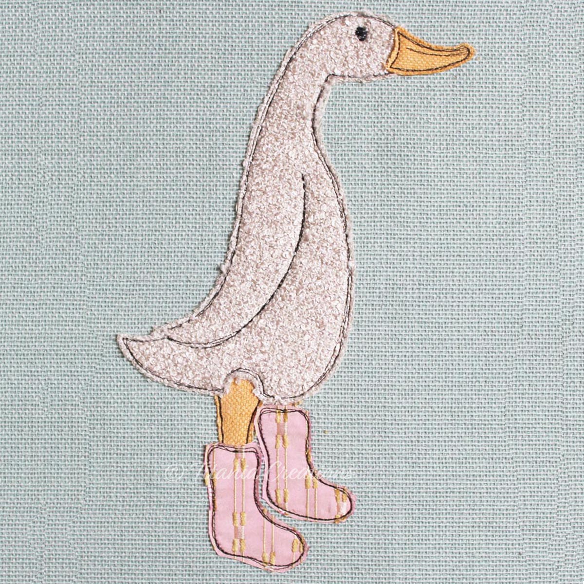 Raw Edge Applique Indian Runner Duck 4x4 5x7 6x10