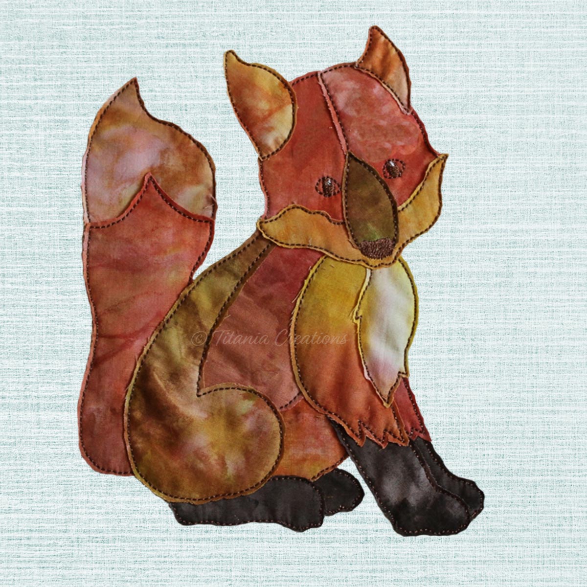 Raw Edge Applique Fox 5x7 6x10 8x12