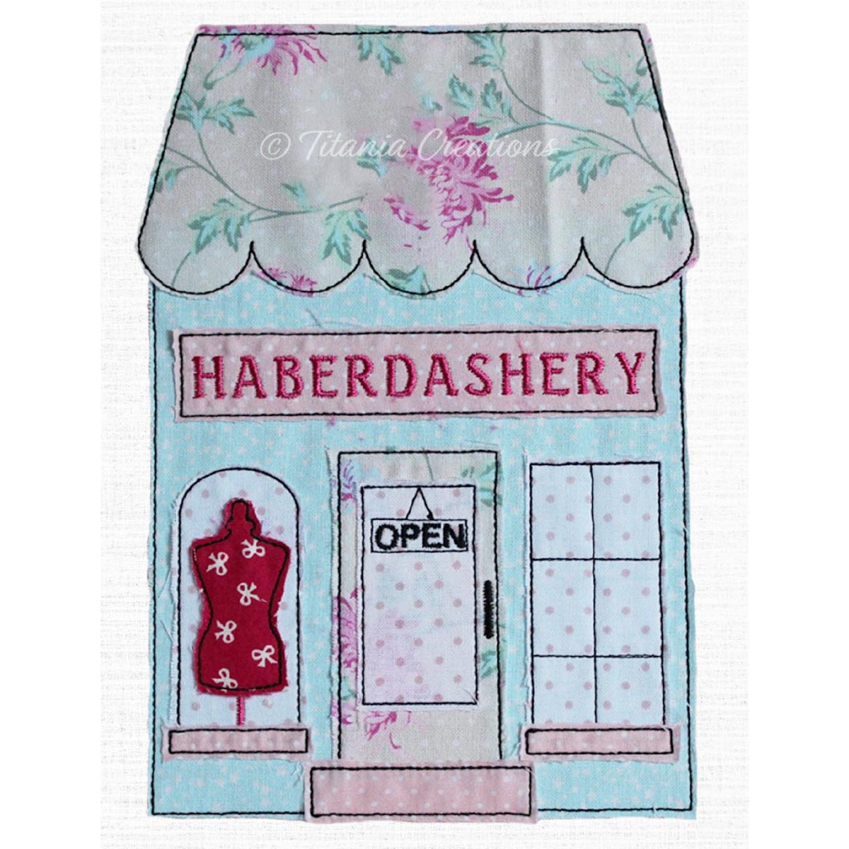 Raw Edge Applique Haberdashery Shop 5x7 6x10 8x12