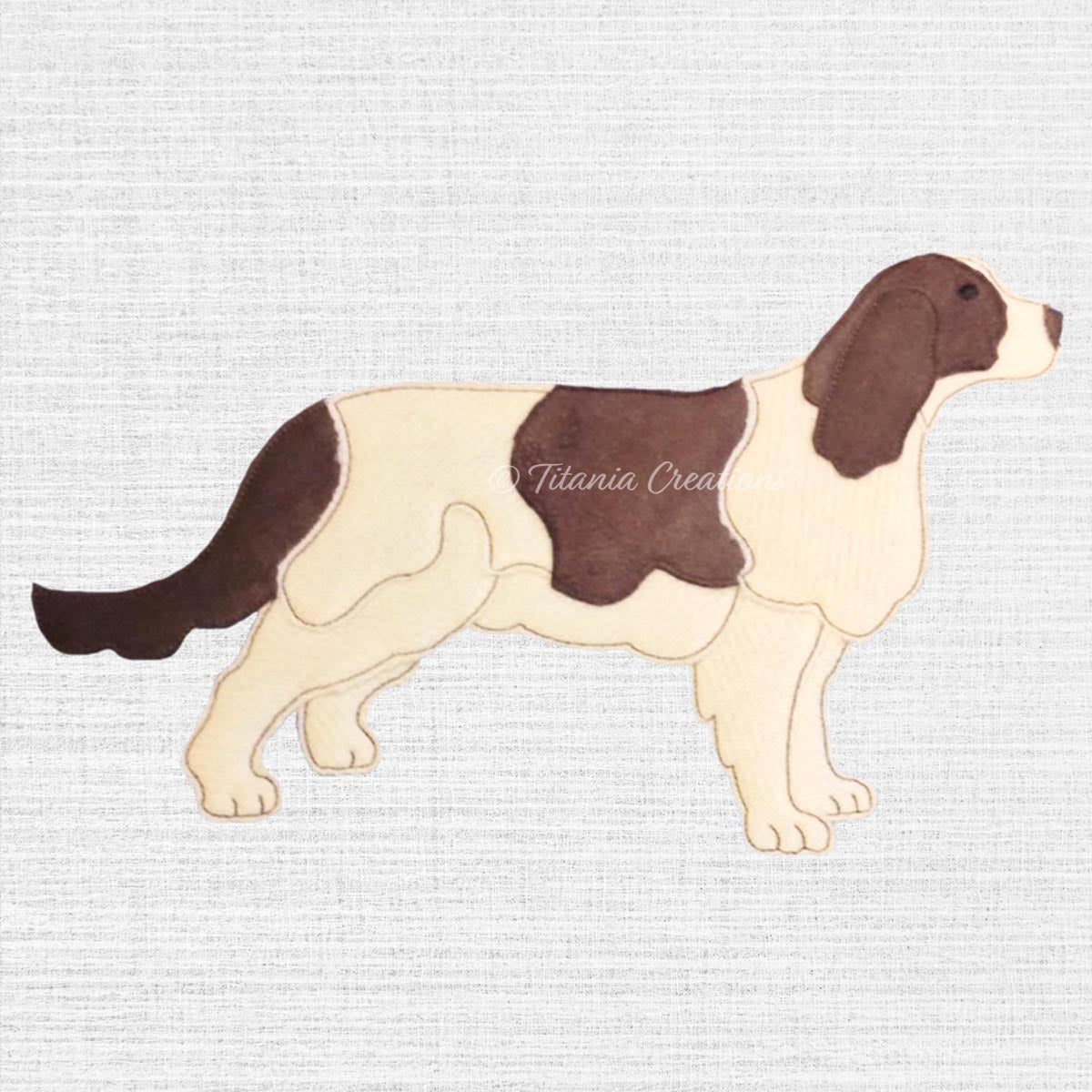 Raw Edge Applique Long Tail Spaniel 5x7 6x10 8x12