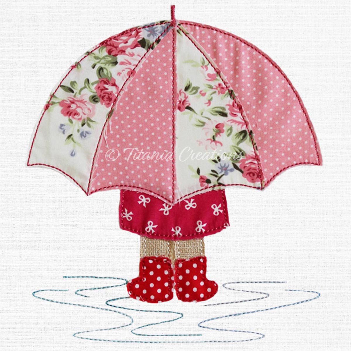 Raw Edge Applique Rainy Days 5x7 6x10 8x12