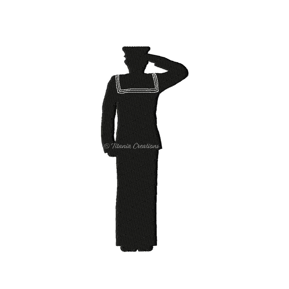 Royal Navy Sailor Silhouette 4x4 5x7