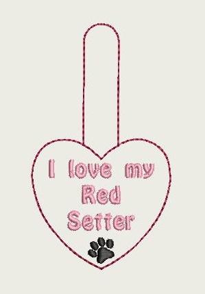 I Love My Red Setter Key Fob 4X4 Db Fobs