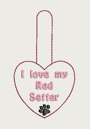 I Love My Red Setter Key Fob 4X4 Db Fobs