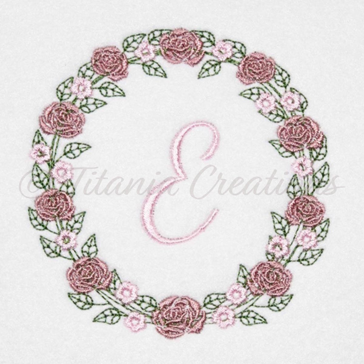 Rose Wreath Alphabet 4x4