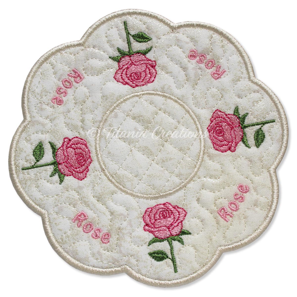 ITH Rose Flower for June Candle Mat 5x5 6x6 7x7 8x8