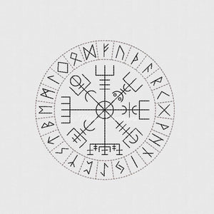 Elder Futhark Rune Vegvisir Circle 4x4 5x7