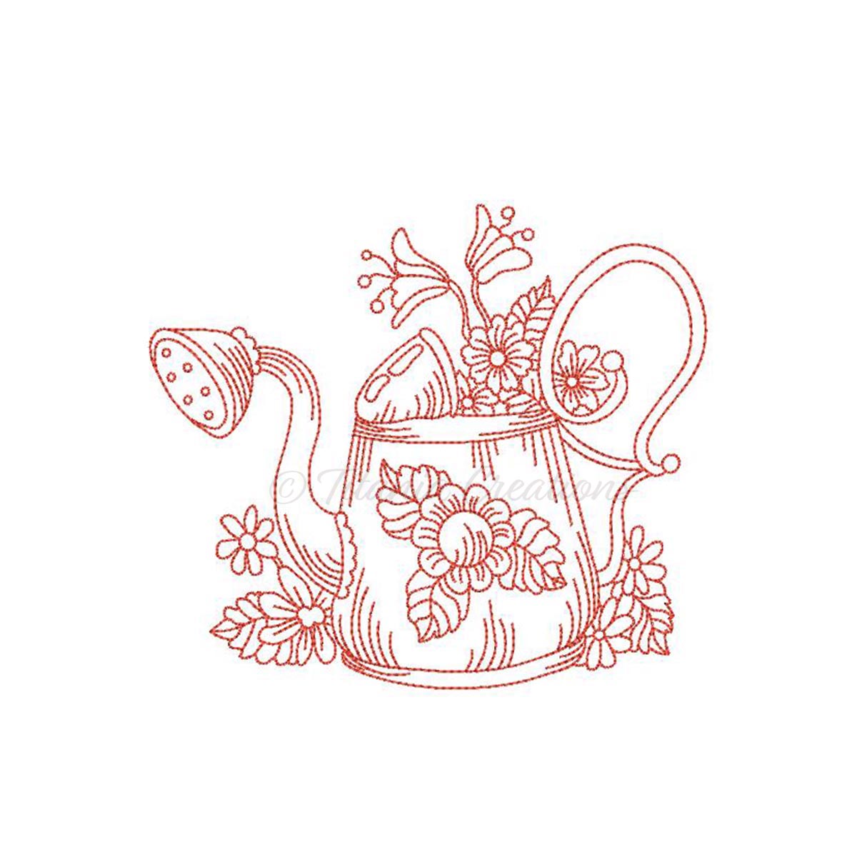 Watering Can and Flowers 4x4 5x7