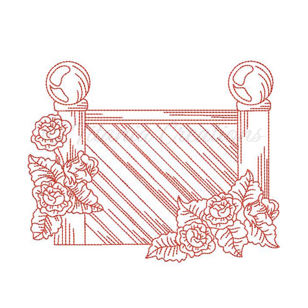 Redwork Garden Fence 4x4 5x7