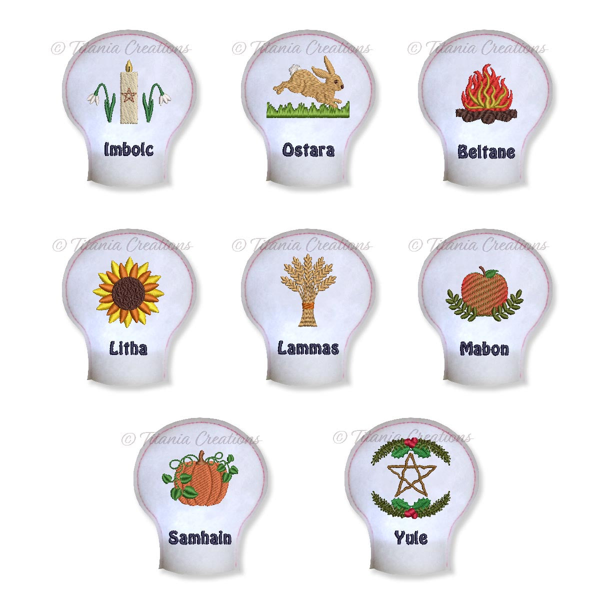 ITH Sabbat Tea Light Covers 4x4 Set of Eight