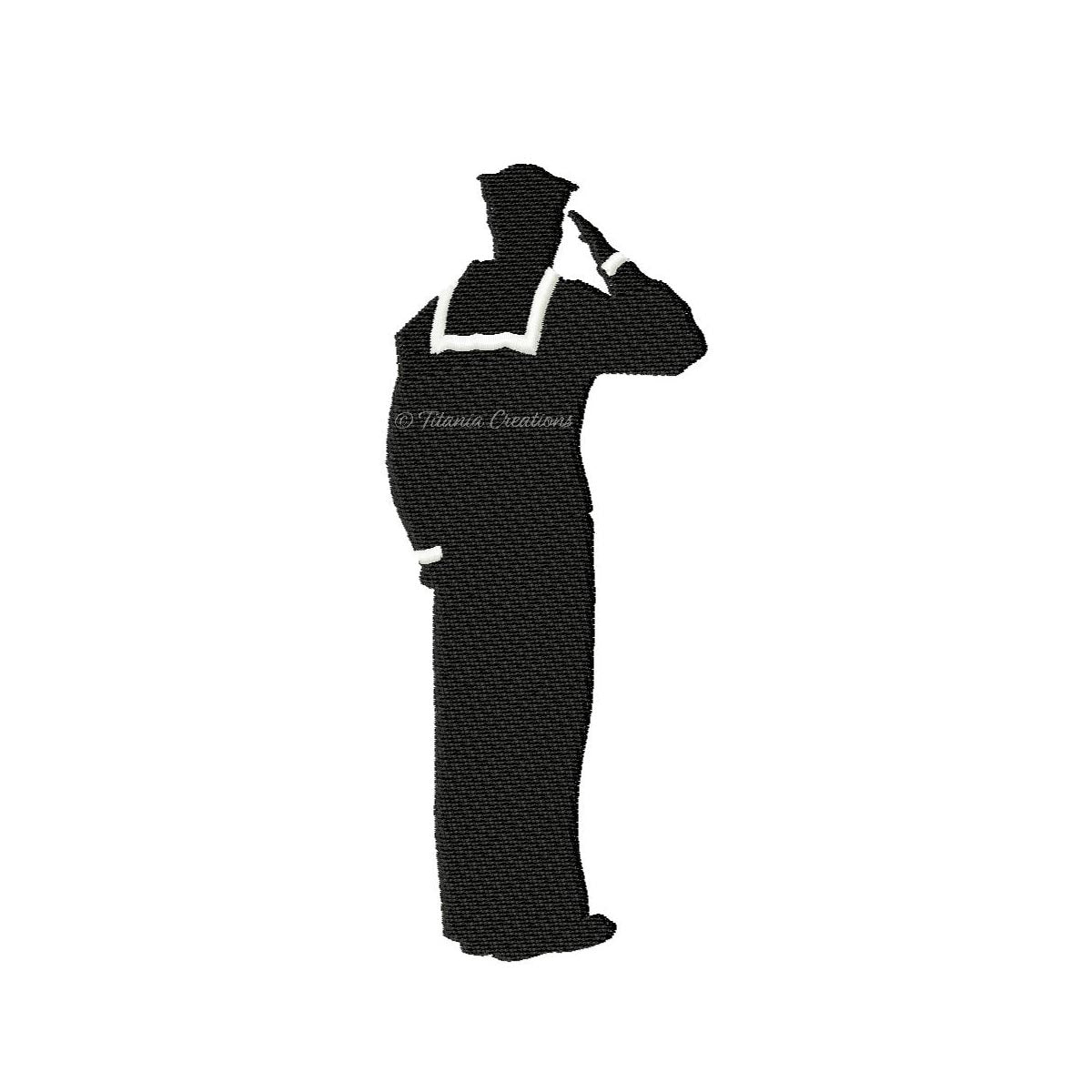Saluting Sailor Silhouette 4x4 5x7