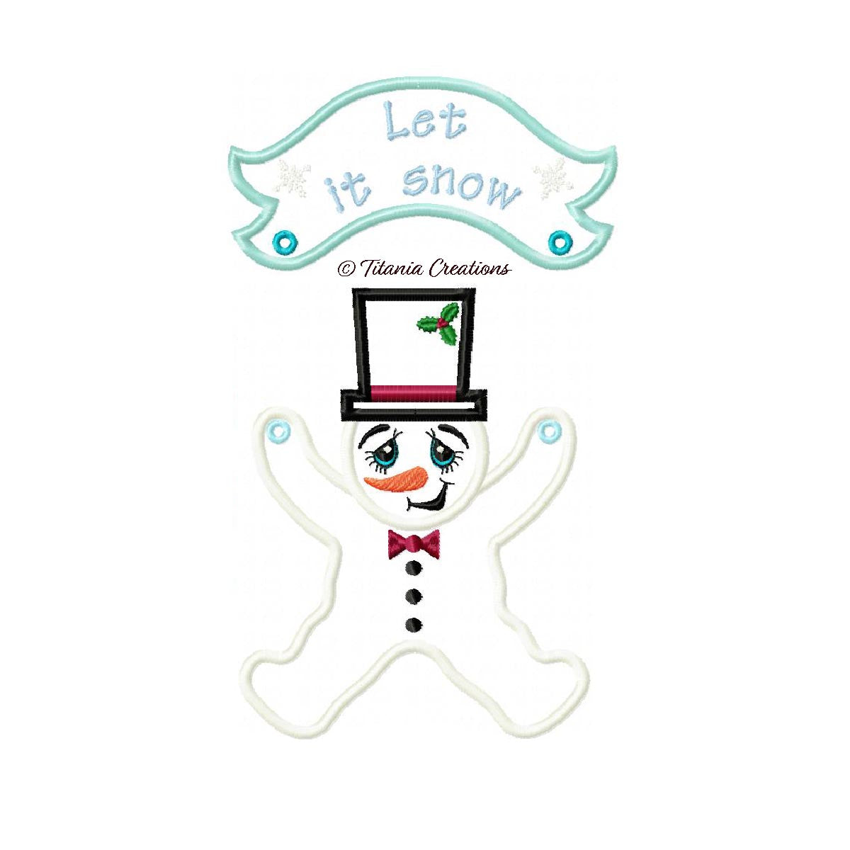 ITH Snowman With Banner 4x4 5x7