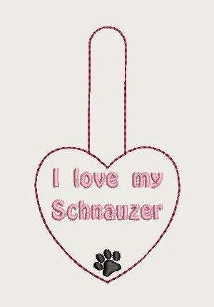 I Love My Schnauzer Key Fob 4X4 Db Fobs