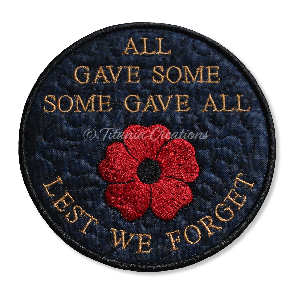 ITH All Gave Some Poppy Coaster 4x4 5x5 6x6 7x7 8x8