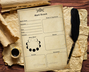 Spell Record Template Printable Pages