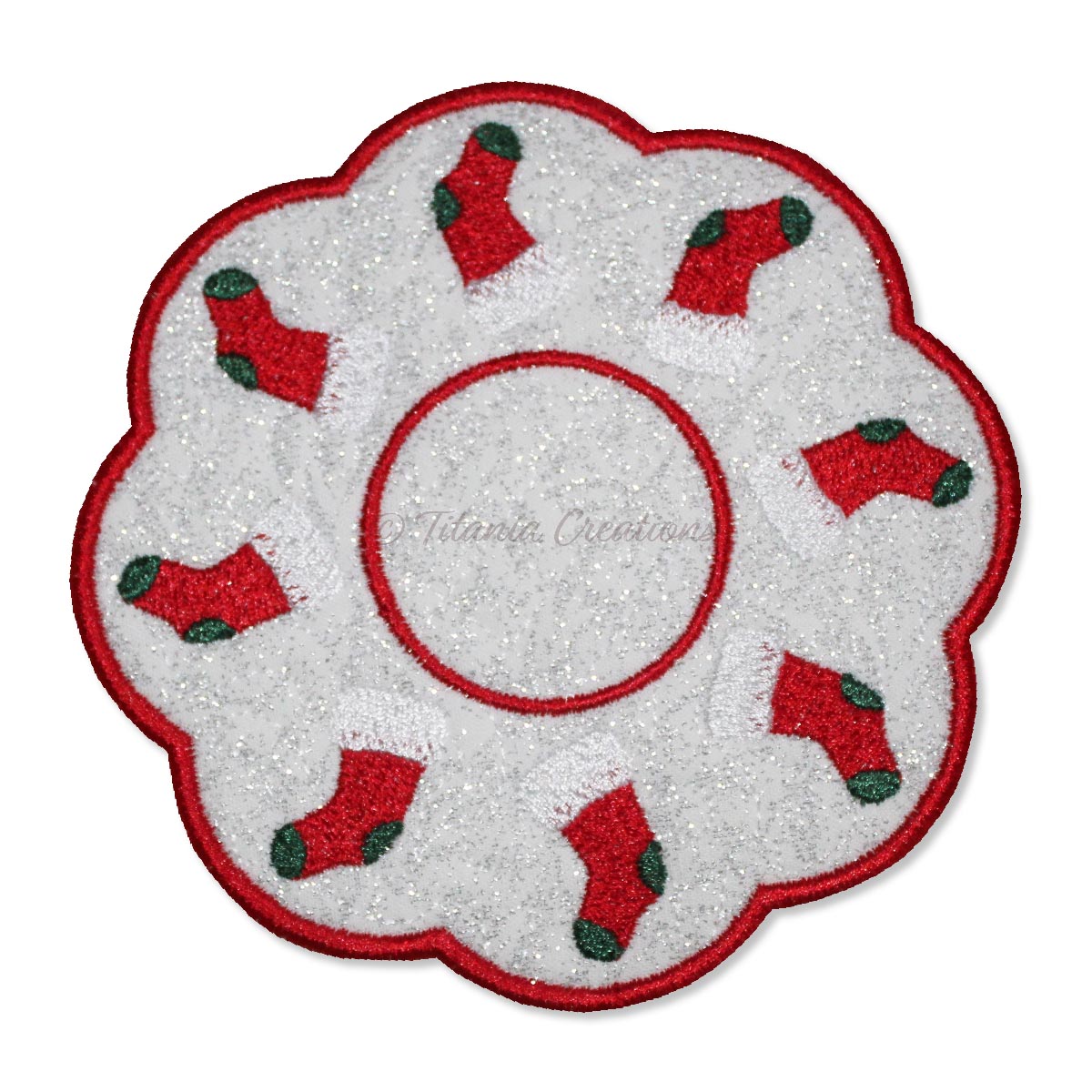ITH Christmas Stocking Candle Mat 5x5 6x6 7x7 8x8