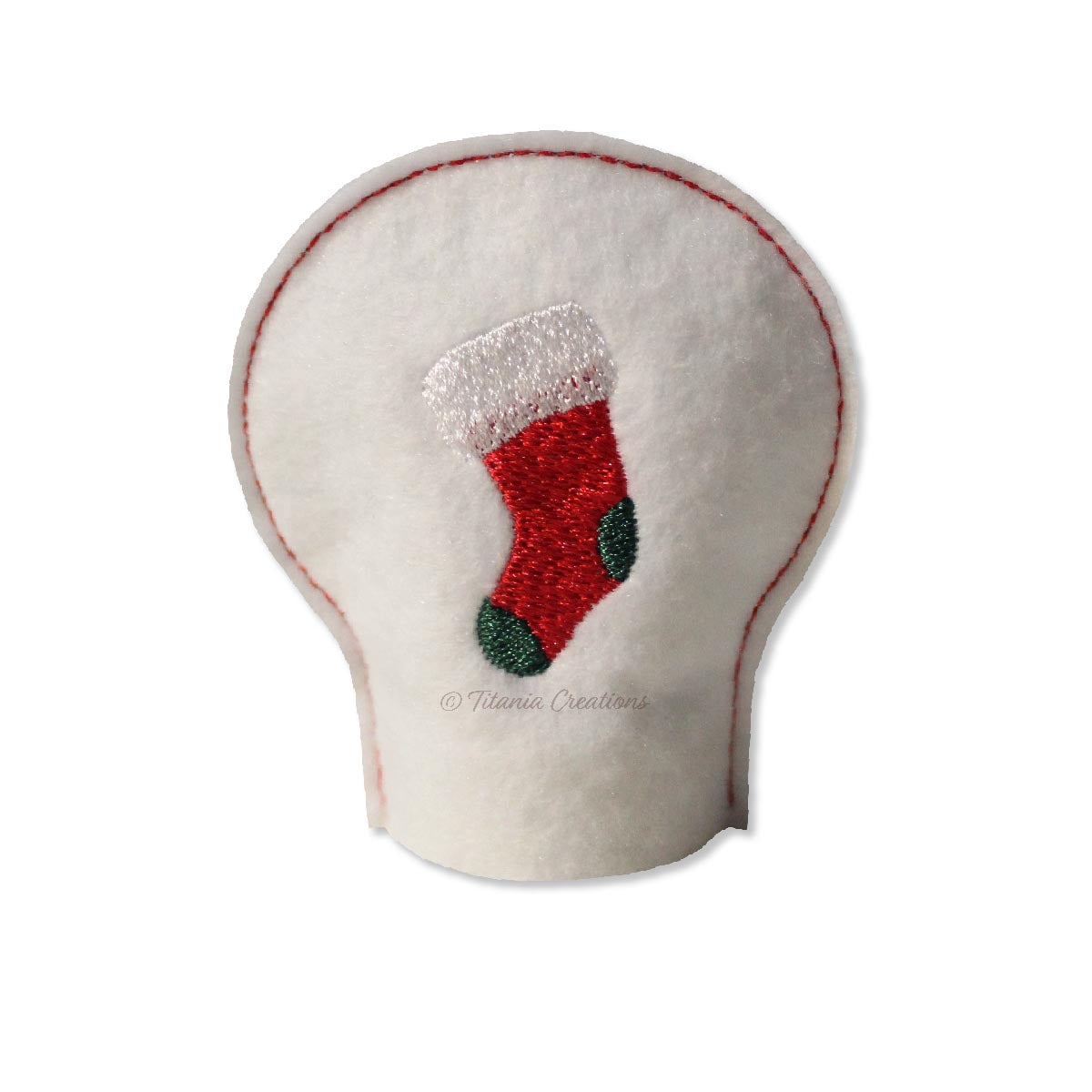 ITH Christmas Stocking Tea Light Cover 4x4