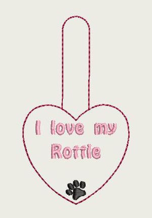 I Love My ROTTIE Key Fob 4x4