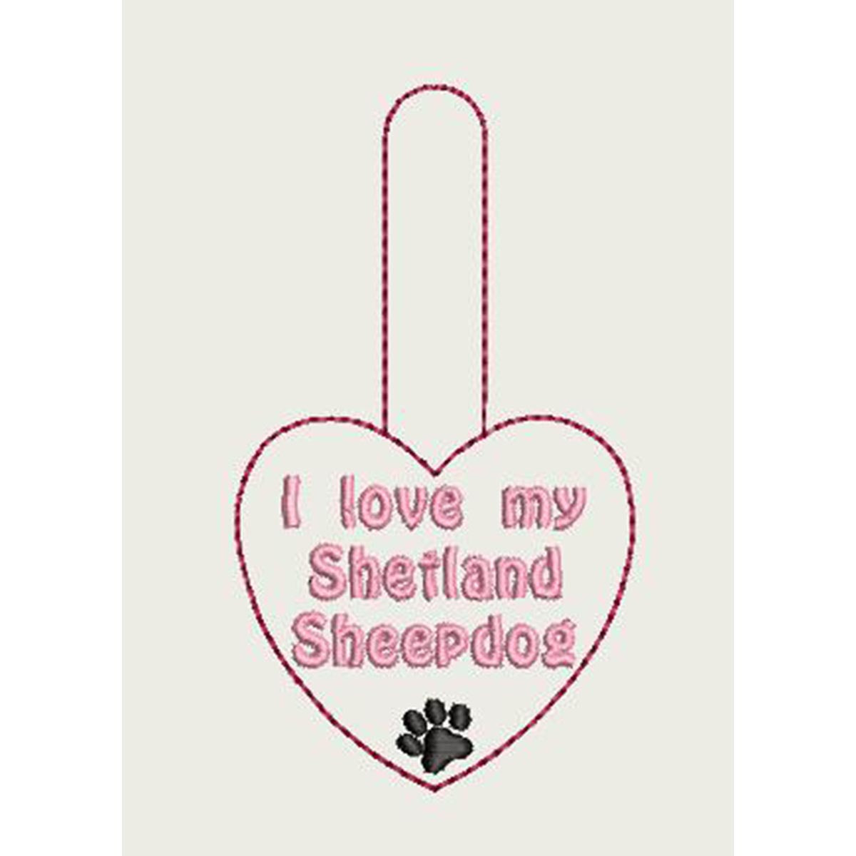 I Love My SHETLAND SHEEPDOG Key Fob 4x4