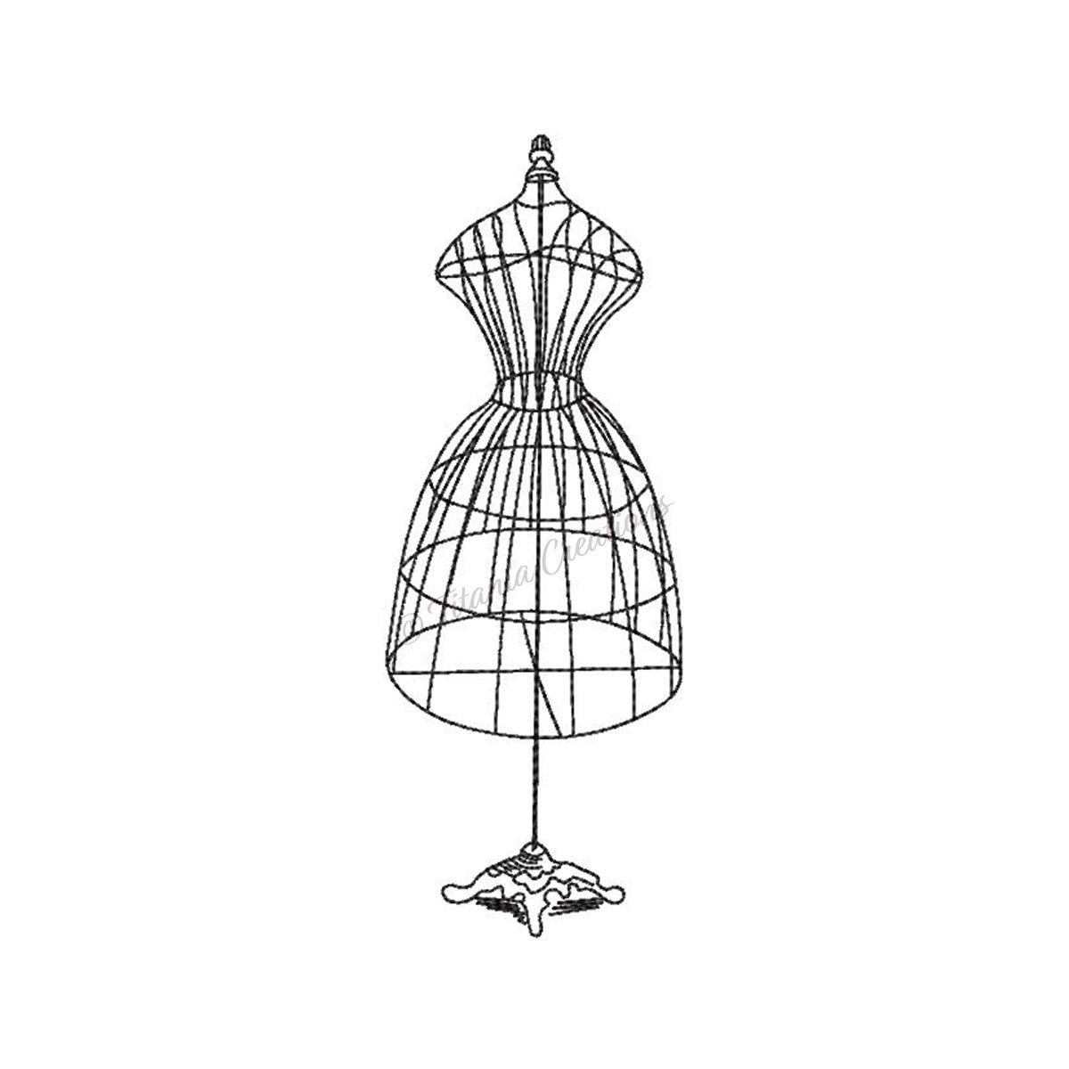 Vintage Wire Dress Form 4x4 5x7