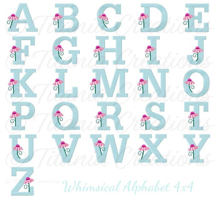 Whimsical Alphabet 4x4
