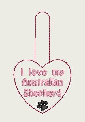I Love My Australian Shepherd Key Fob 4X4 Db Fobs
