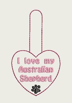 I Love My Australian Shepherd Key Fob 4X4 Db Fobs