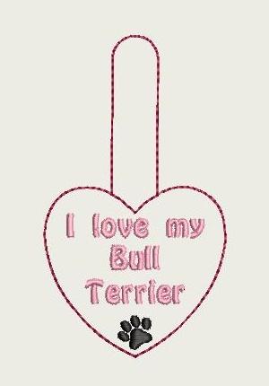 I Love My Bull Terrier Key Fob 4X4 Db Fobs