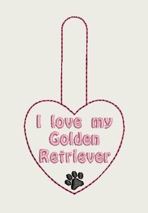 I Love My Golden Retriever Key Fob 4X4 Db Fobs